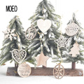 Suministros de decoración navideña Caja de madera de madera de madera Nieves Pequeño colgante láser cortando adornos huecos
